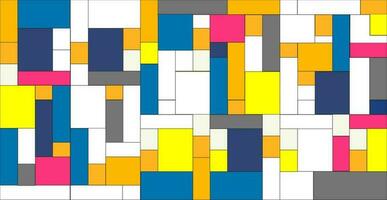 Mosaik Muster von Rechtecke und Quadrate im ein beschwingt Farbe Palette. geometrisch Ornament von Rechtecke und Quadrate. vektor