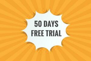 50 dagar fri rättegång baner design. 50 dag fri baner bakgrund vektor