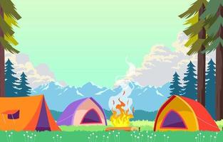 Sommerlager mit Zelt vektor