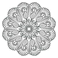 Mandala-Kunstdesign im Kreis. einfaches Mandala-Design Blumen-Mandala-Kunst Schöne Mandala-Grafik vektor