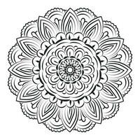 Mandala-Kunstdesign im Kreis. einfaches Mandala-Design Blumen-Mandala-Kunst Schöne Mandala-Grafik vektor