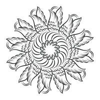 Mandala-Kunstdesign im Kreis. einfaches Mandala-Design Blumen-Mandala-Kunst Schöne Mandala-Grafik vektor