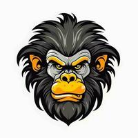 apa huvud logotyp vektor - gorilla varumärke symbol