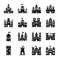 königlich Gebäude Symbole vektor
