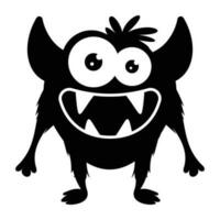 zombie monster och stor skrikande mun, argus panoptes platt ikon vektor
