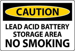 varning tecken leda syra batteri lagring område, Nej rökning vektor