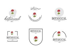 linje konst minimalistisk blomma logotyp packa vektor