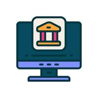 online Bank Symbol zum Ihre Webseite, Handy, Mobiltelefon, Präsentation, und Logo Design. vektor