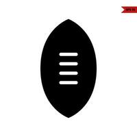 Rugby Ball Glyphe Symbol vektor