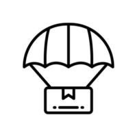 Fallschirm Lieferung Symbol zum Ihre Webseite, Handy, Mobiltelefon, Präsentation, und Logo Design. vektor