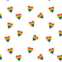 mönster på transparent bakgrund med hjärtan i HBTQ flagga färger. jämlikhet och självbekräftelse. vektor