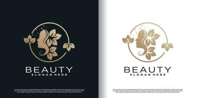 Beauty-Frauen-Logo mit kreativem, einzigartigem Konzept-Premium-Vektor vektor