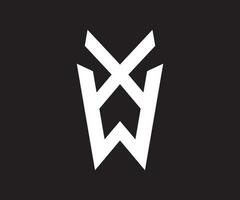 xw logotyp brev monogram snedstreck med modern logotyp mönster mall. minimal kärlek första brev xw logotyp. xw logotyp monogram design mall vektor