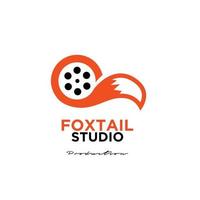 Fuchs Schwanz Studio Film Kino Filmproduktion Logo Design Vektor Icon Illustration