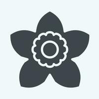 ikon gardenia. relaterad till blommor symbol. glyf stil. enkel design redigerbar. enkel illustration vektor