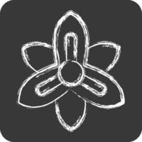 ikon gladiolus. relaterad till blommor symbol. krita stil. enkel design redigerbar. enkel illustration vektor