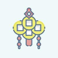 ikon amulett. relaterad till kinesisk ny år symbol. klotter stil. enkel design redigerbar vektor