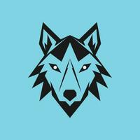 geometrisch Wolf Gesicht von Vorderseite Aussicht schwarz vektor