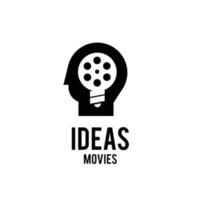 Ideen Filme denken Studio Video Kino Kinematographie Filmproduktion Logo Design Vektor Ikon Illustration isoliert weißen Hintergrund