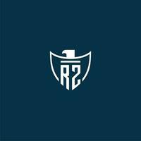 rz Initiale Monogramm Logo zum Schild mit Adler Bild Vektor Design