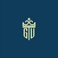 gu första monogram skydda logotyp design för krona vektor bild