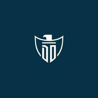 tun Initiale Monogramm Logo zum Schild mit Adler Bild Vektor Design