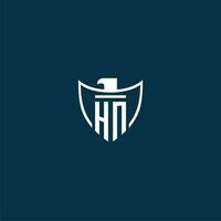 hn Initiale Monogramm Logo zum Schild mit Adler Bild Vektor Design