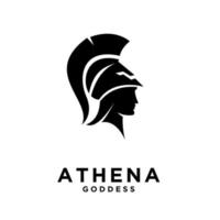 Premium Athena die Göttin schwarz Vektor Icon Logo Illustration Design