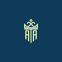 aa Initiale Monogramm Schild Logo Design zum Krone Vektor Bild