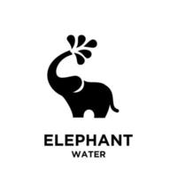 enkel songkran elefant med vatten vektor ikon svart logo illustration design