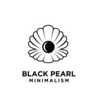 einfache schwarze Perle Minimalismus Vektor Symbol Linie Logo Illustration Design