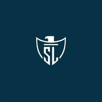sl Initiale Monogramm Logo zum Schild mit Adler Bild Vektor Design