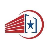 amerikan flagga logotyp begrepp design vektor