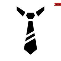 Krawatte mit Hemd Halsband Glyphe Symbol vektor