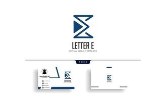 Visitenkarte der kreativen Logo-Schablonen-Vektorillustration des Buchstabens e monoline vektor