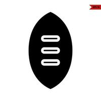 Rugby Ball Glyphe Symbol vektor
