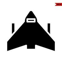 Flugzeug-Glyphe-Symbol vektor