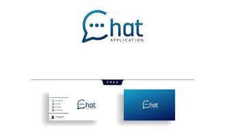 chatt meddelande tal konversation logotyp mall vektorillustration med visitkort design vektor