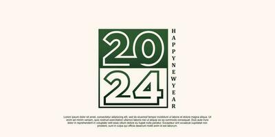 2024 Lycklig ny år logotyp design 2024 siffra vektor illustration