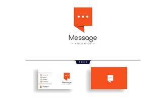 Chat-Nachricht Rede Konversation Logo Vorlage Vektor-Illustration mit Visitenkarte Design-Vektor vektor