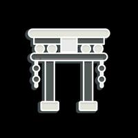 ikon toriien Port. relaterad till kinesisk ny år symbol. glansig stil. enkel design redigerbar vektor