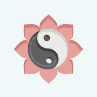 Symbol Yin Yang. verbunden zu Chinesisch Neu Jahr Symbol. eben Stil. einfach Design editierbar vektor