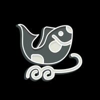 Symbol Fische. verbunden zu Chinesisch Neu Jahr Symbol. glänzend Stil. einfach Design editierbar vektor