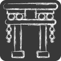 ikon toriien Port. relaterad till kinesisk ny år symbol. krita stil. enkel design redigerbar vektor