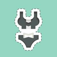 Aufkleber Linie Schnitt Bikini. verbunden zu Hawaii Symbol. einfach Design editierbar. Vektor