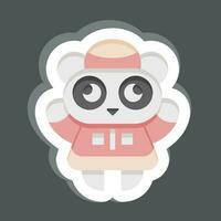 Aufkleber Panda. verbunden zu Chinesisch Neu Jahr Symbol. einfach Design editierbar vektor