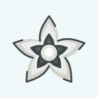 ikon jasmin. relaterad till blommor symbol. klotter stil. enkel design redigerbar. enkel illustration vektor
