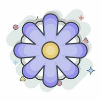 ikon aster. relaterad till blommor symbol. komisk stil. enkel design redigerbar. enkel illustration vektor