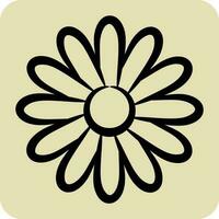 Symbol Dahlie. verbunden zu Blumen Symbol. Hand gezeichnet Stil. einfach Design editierbar. einfach Illustration vektor