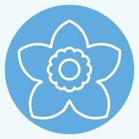ikon gardenia. relaterad till blommor symbol. blå ögon stil. enkel design redigerbar. enkel illustration vektor